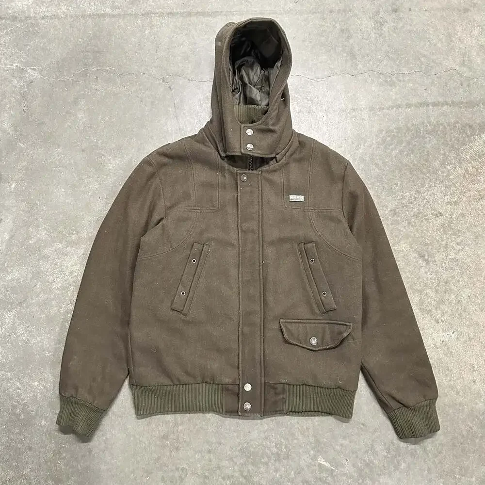 COOGI Vintage Wool Blend Bomber Jacket Full Zip Coat Brown Size L